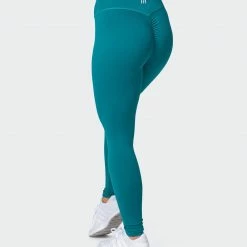 Muscle Nation Signature Full Length Scrunch Leggings - Teal Featured