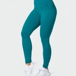 Muscle Nation Signature Full Length Scrunch Leggings - Teal Featured
