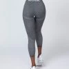 Muscle Nation Non Scrunch Shape Up Seamless 7/8 Leggings - Charcoal Marl