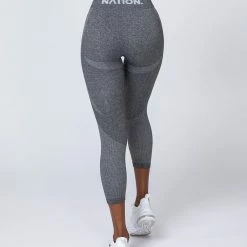 Muscle Nation Non Scrunch Shape Up Seamless 7/8 Leggings - Charcoal Marl