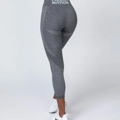 Muscle Nation Non Scrunch Shape Up Seamless 7/8 Leggings - Charcoal Marl