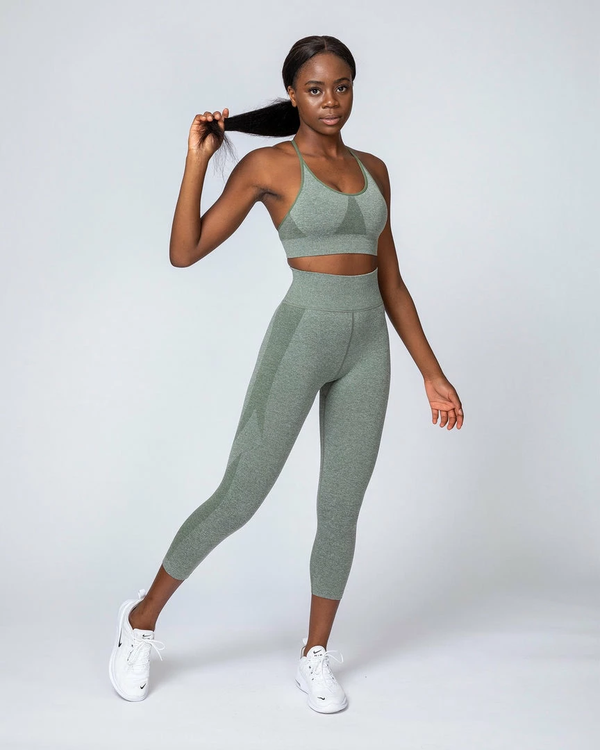 Muscle Nation Shape Up Seamless 7/8 Leggings - Khaki Marl 5 Muscle Nation Shape Up Seamless 7/8 Leggings - Khaki Marl