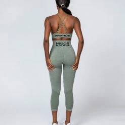 Muscle Nation Shape Up Seamless 7/8 Leggings - Khaki Marl 19 Muscle Nation Shape Up Seamless 7/8 Leggings - Khaki Marl