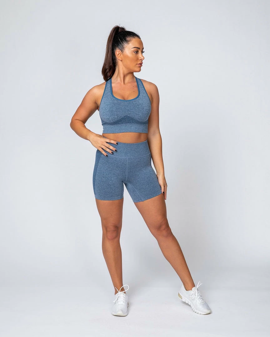 Muscle Nation Shape Up Seamless Bike Shorts - Navy Marl 7 Muscle Nation Shape Up Seamless Bike Shorts - Navy Marl