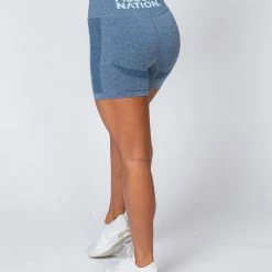 Muscle Nation Shape Up Seamless Bike Shorts - Navy Marl 20 Muscle Nation Shape Up Seamless Bike Shorts - Navy Marl