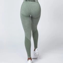 Muscle Nation Shape Up Seamless Full Length Leggings - Khaki Marl