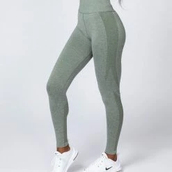 Muscle Nation Shape Up Seamless Full Length Leggings - Khaki Marl