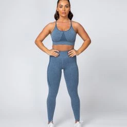 Muscle Nation Shape Up Seamless Full Length Leggings - Navy Marl Non Scrunch 14 Muscle Nation Shape Up Seamless Full Length Leggings - Navy Marl Non Scrunch