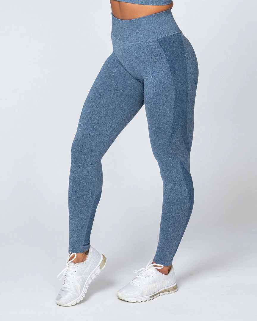 Muscle Nation Shape Up Seamless Full Length Leggings - Navy Marl Non Scrunch 7 Muscle Nation Shape Up Seamless Full Length Leggings - Navy Marl Non Scrunch
