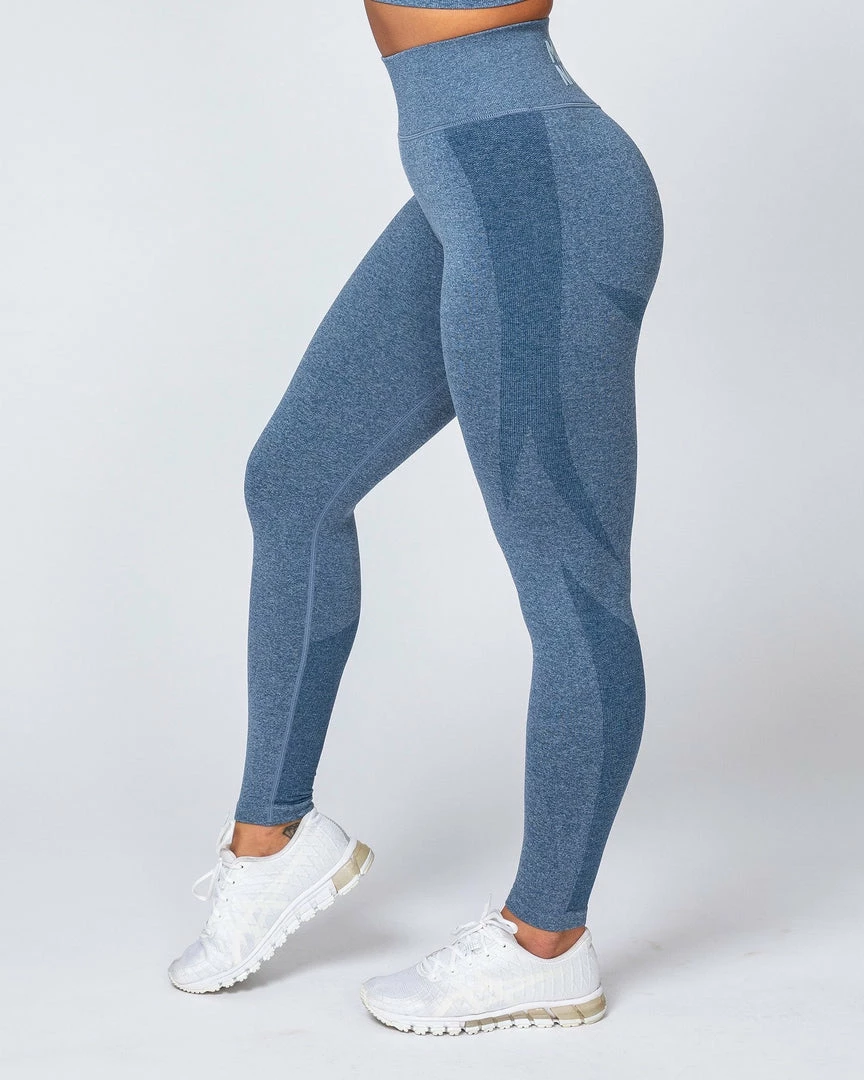 Muscle Nation Shape Up Seamless Full Length Leggings - Navy Marl Non Scrunch 8 Muscle Nation Shape Up Seamless Full Length Leggings - Navy Marl Non Scrunch