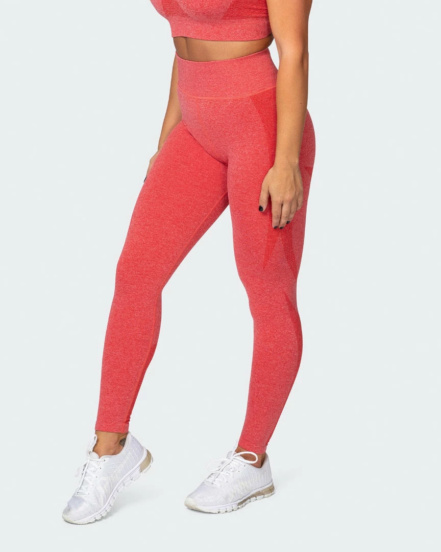 Muscle Nation Non Scrunch Shape Up Seamless Full Length Leggings - Poppy Marl 12 Muscle Nation Non Scrunch Shape Up Seamless Full Length Leggings - Poppy Marl