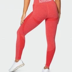 Muscle Nation Non Scrunch Shape Up Seamless Full Length Leggings - Poppy Marl 23 Muscle Nation Non Scrunch Shape Up Seamless Full Length Leggings - Poppy Marl