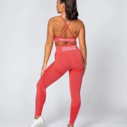 Muscle Nation Non Scrunch Shape Up Seamless Full Length Leggings - Poppy Marl