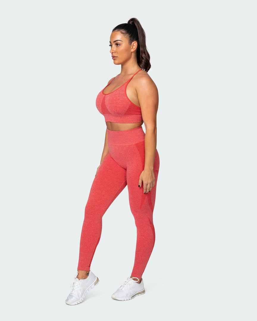 Muscle Nation Non Scrunch Shape Up Seamless Full Length Leggings - Poppy Marl 11 Muscle Nation Non Scrunch Shape Up Seamless Full Length Leggings - Poppy Marl