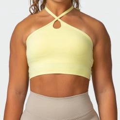 Muscle Nation Shimmer Bra Tank Combo - Lemon Fizz