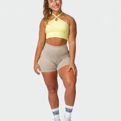 Muscle Nation Shimmer Bra Tank Combo - Lemon Fizz