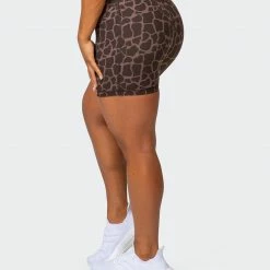 Muscle Nation Signature Pocket Bike Shorts - Tonal Giraffe Print