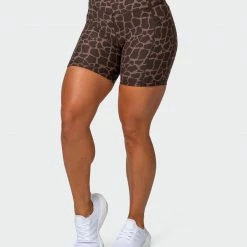 Muscle Nation Signature Pocket Bike Shorts - Tonal Giraffe Print