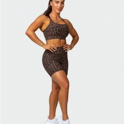 Muscle Nation Signature Pocket Bike Shorts - Tonal Giraffe Print