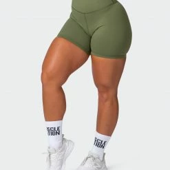Muscle Nation 30% EOFY SALE Signature Scrunch Bike Shorts - Green Ivy