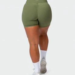Muscle Nation 30% EOFY SALE Signature Scrunch Bike Shorts - Green Ivy