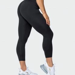 Muscle Nation Signature Scrunch 7/8 Leggings - Black (Silicon Patch Logo)