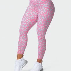 Muscle Nation Scrunch Bum Signature Scrunch 7/8 Leggings - Cotton Candy Cheetah Print