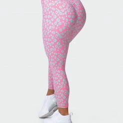 Muscle Nation Scrunch Bum Signature Scrunch 7/8 Leggings - Cotton Candy Cheetah Print