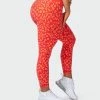 Muscle Nation Signature Scrunch 7/8 Leggings - Vibrant Cheetah Print Scrunch Bum