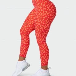 Muscle Nation Signature Scrunch 7/8 Leggings - Vibrant Cheetah Print Scrunch Bum