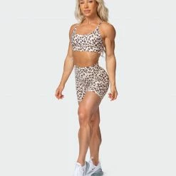 Muscle Nation Featured Signature Scrunch Bike Shorts - Cheetah Print (Silicon Patch Logo)