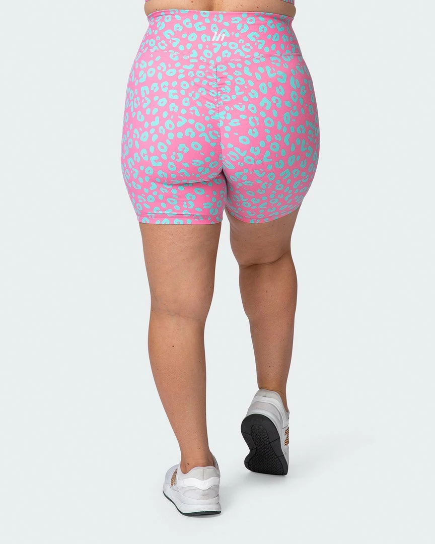 Muscle Nation Signature Scrunch Bike Shorts - Cotton Candy Cheetah Print 4 Muscle Nation Signature Scrunch Bike Shorts - Cotton Candy Cheetah Print