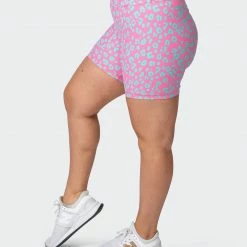 Muscle Nation Signature Scrunch Bike Shorts - Cotton Candy Cheetah Print 15 Muscle Nation Signature Scrunch Bike Shorts - Cotton Candy Cheetah Print