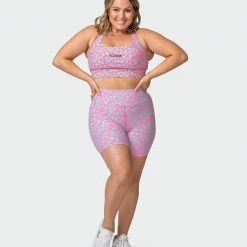 Muscle Nation Signature Scrunch Bike Shorts - Cotton Candy Cheetah Print 18 Muscle Nation Signature Scrunch Bike Shorts - Cotton Candy Cheetah Print