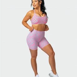 Muscle Nation Signature Scrunch Bike Shorts - Cotton Candy Cheetah Print 19 Muscle Nation Signature Scrunch Bike Shorts - Cotton Candy Cheetah Print
