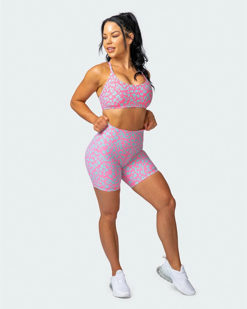 Muscle Nation Signature Scrunch Bike Shorts - Cotton Candy Cheetah Print 10 Muscle Nation Signature Scrunch Bike Shorts - Cotton Candy Cheetah Print