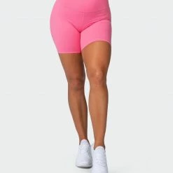 Muscle Nation Signature Scrunch Bike Shorts - Pink Lemonade Scrunch Bum