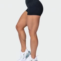 Muscle Nation Signature Scrunch Booty Shorts - Black (Silicon Patch Logo) Featured