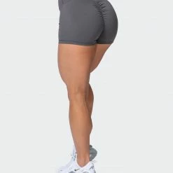 Muscle Nation Featured Signature Scrunch Booty Shorts - Charcoal 23 Muscle Nation Featured Signature Scrunch Booty Shorts - Charcoal