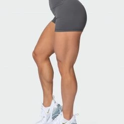 Muscle Nation Featured Signature Scrunch Booty Shorts - Charcoal 24 Muscle Nation Featured Signature Scrunch Booty Shorts - Charcoal