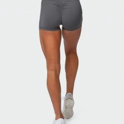 Muscle Nation Featured Signature Scrunch Booty Shorts - Charcoal