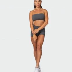 Muscle Nation Featured Signature Scrunch Booty Shorts - Charcoal 19 Muscle Nation Featured Signature Scrunch Booty Shorts - Charcoal