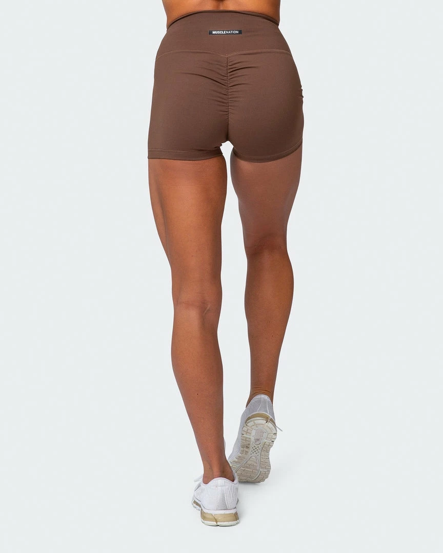 Muscle Nation Featured Signature Scrunch Booty Shorts - Chestnut 3 Muscle Nation Featured Signature Scrunch Booty Shorts - Chestnut