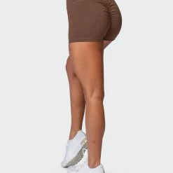 Muscle Nation Featured Signature Scrunch Booty Shorts - Chestnut
