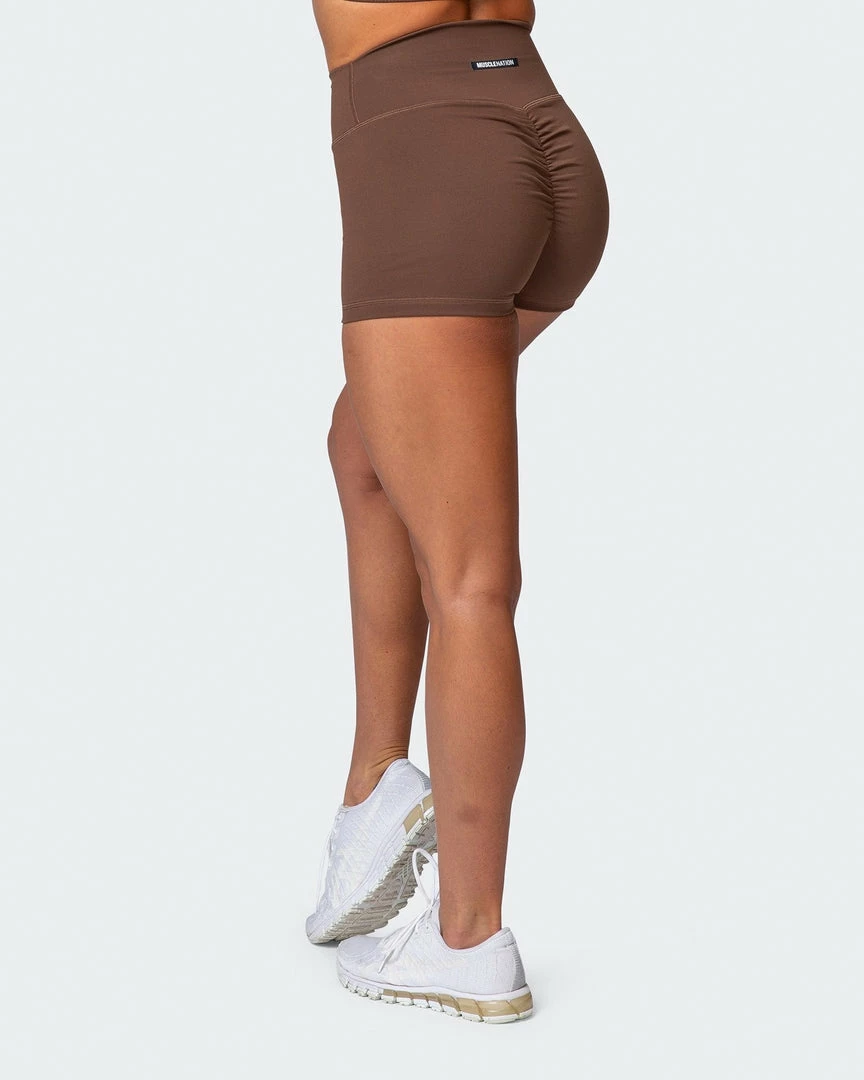Muscle Nation Featured Signature Scrunch Booty Shorts - Chestnut 4 Muscle Nation Featured Signature Scrunch Booty Shorts - Chestnut
