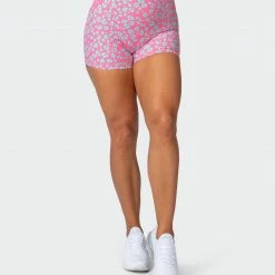 Muscle Nation Scrunch Bum Signature Scrunch Booty Shorts - Cotton Candy Cheetah Print
