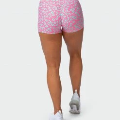 Muscle Nation Scrunch Bum Signature Scrunch Booty Shorts - Cotton Candy Cheetah Print