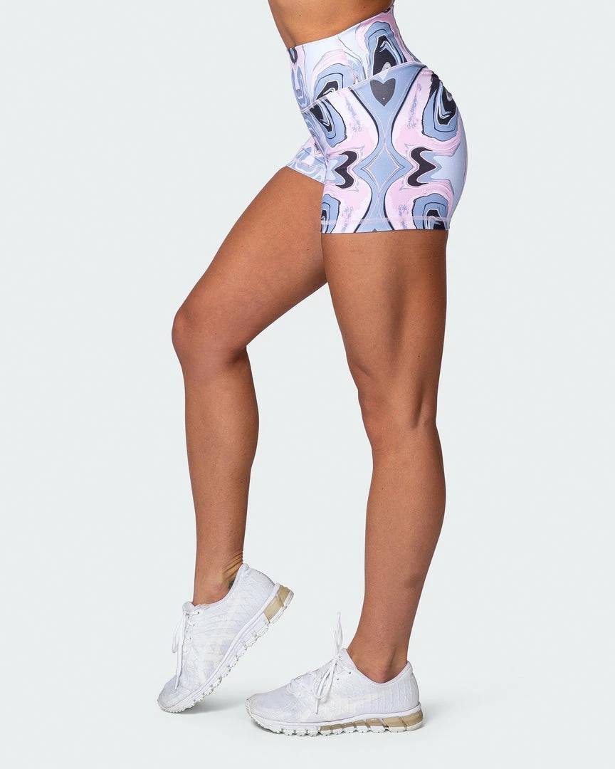 Muscle Nation Featured Signature Scrunch Booty Shorts - Marble Print 7 Muscle Nation Featured Signature Scrunch Booty Shorts - Marble Print