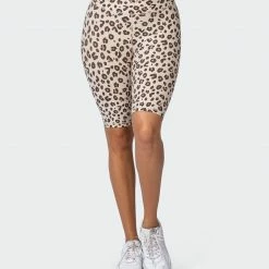 Muscle Nation Signature Scrunch Referee Length Shorts - Cheetah Print Scrunch Bum