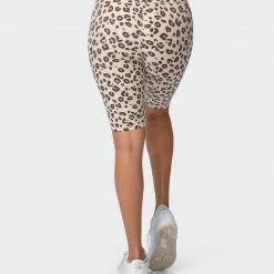 Muscle Nation Signature Scrunch Referee Length Shorts - Cheetah Print Scrunch Bum